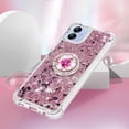 thumbnail image 5 of Glitter Clear Sparkly Bling Case for Samsung Galaxy A04E for Women Girls, Flowing Liquid Quicksand Cover with Diamond Ring Holder Case for Samsung Galaxy F04 /M04 /A04E  Rose Gold, 5 of 14