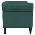 thumbnail image 3 of vidaXL Chesterfield Sofa 2-Seater Dark Green Fabric, 3 of 5