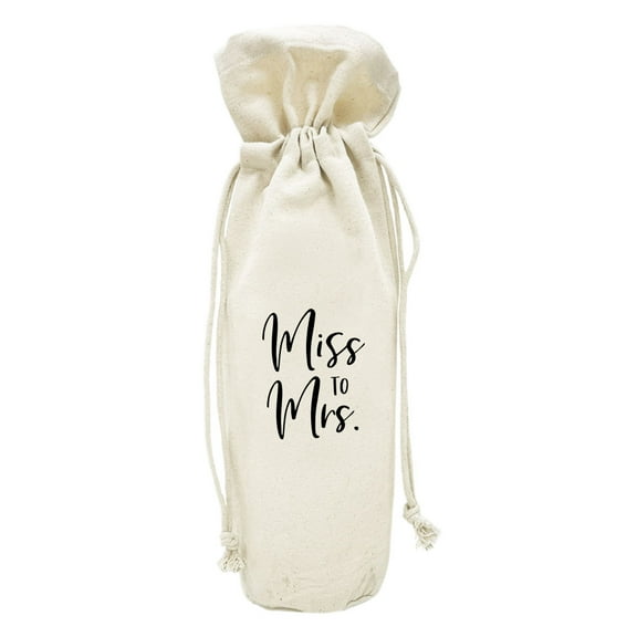 Koyal Wholesale Miss to Mrs. Wine Bag, Wine Bottle Cover, Wedding Canvas Wine Bag, Champagne Bottle, Wedding Gifts
