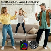 JYX Bluetooth Speaker with Microphone, Portable Party Speaker with LED Light for Outdoor, D18
