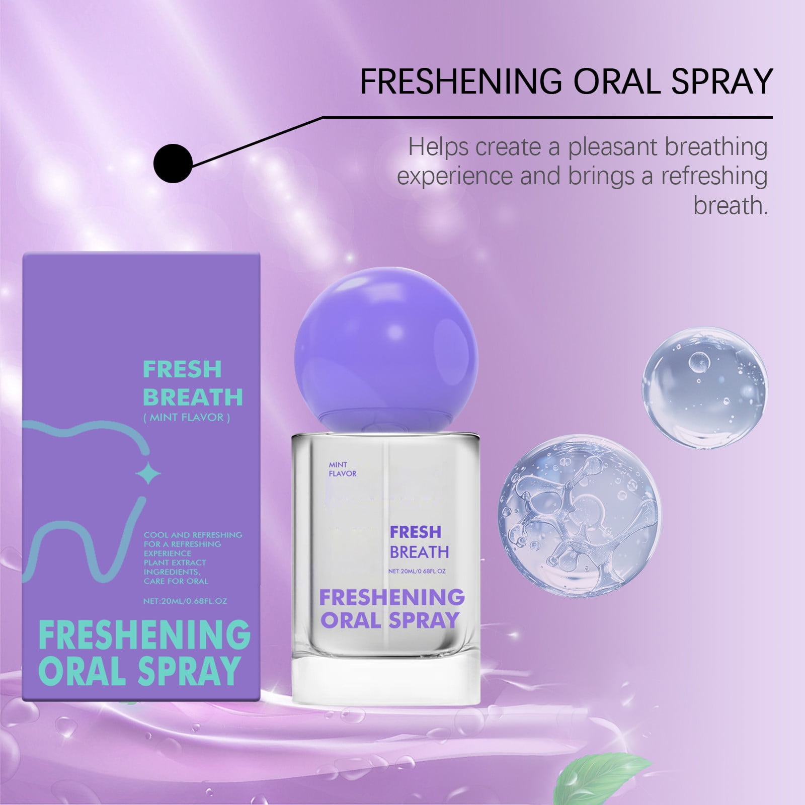 Probiotic Oral Spray, Cool Breath Probiotic Spray, Portable Oral Probiotic Breath Spray, Alcohol-Free Oral Spray with Probiotics for Breath Care, Cool Breath Probiotic Spray