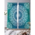 thumbnail image 4 of Sheer Curtains 84 inches Long 2 Panels Set Teal Blue Bohemian Light Filtering Sheer Drapes Rod Pocket Window Curtains for Living Room/Bedroom, Retro Man-dala Pattern White, 4 of 8