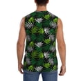 thumbnail image 4 of Gaeub Tropical Leaves1 Men's Sleeveless Muscle Shirts Workout Tank Tops, Odor Protection and Comfortable - 3X-Large, 4 of 8