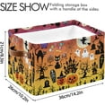 thumbnail image 4 of FREEAMG Halloween Woods Spooky Tree Pumpkins Storage Bin for Toy Storage Basket Dirty Clothes Sundries Office Home Closet Organizer Waterproof Laundry Basket, 1 PCS, 4 of 7