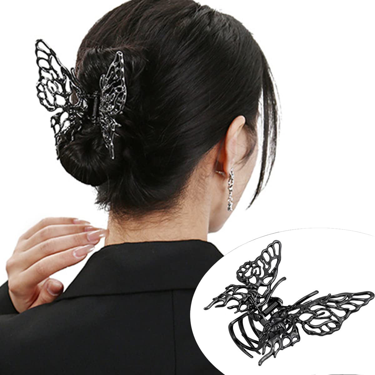 TRENDY CLUB Butterfly Hair Claw Clips for Women, 1 Pack of Metal Butterfly  Tassel Design Hair Clips Non-slip Hair Jaw Clamp Butterfly Hair Accessories