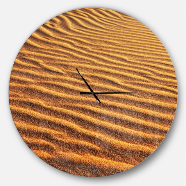 Designart 'Beautiful Sand Desert Dunes ' Modern wall clock