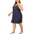 thumbnail image 4 of Unique Bargains Women's Plus Size NightgownSleeveless Sleep Dress Fruit Pajamas, 4 of 6