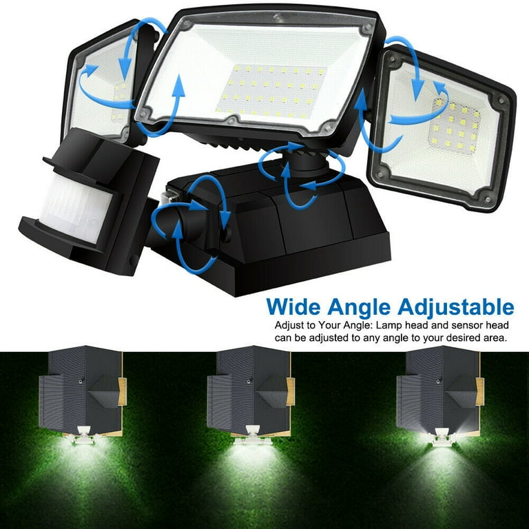 Costech Solar Lights Outdoor, Super Bright LED 1500-Lumen 6000K Triple Head Motion Sensor Lamp, Adjustable Wide Angle Illumination, IP65 Waterproof Security Lighting (Black) Costech Solar Lights Outdoor, Super Bright LED 1500-Lumen 6000K Triple Head Motion Sensor Lamp, Adjustable Wide Angle Illumination, IP65 Waterproof Security Lighting (Black)