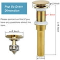 thumbnail image 3 of Bathroom Sink Drain, 2   Drain Stopper Bathroom Sink Without Overflow, Pop Up Drain Assembly with Detachable Strainer Basket, Built-in Anti-Clogging Strainer,Stainless, 3 of 7