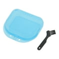thumbnail image 1 of Unique Bargains 1 Set Braces Box with Brush Mini Braces Storage Box Clear Light Blue, 1 of 5