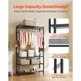 thumbnail image 2 of VEVOR Clothing Garment Rack, Heavy Duty Clothing Garment Rack, 4 Adjustable Tiers Clothing Racks with Carbon Steel, 500 lbs Load Capacity Closet Wardrobe, 2 of 9