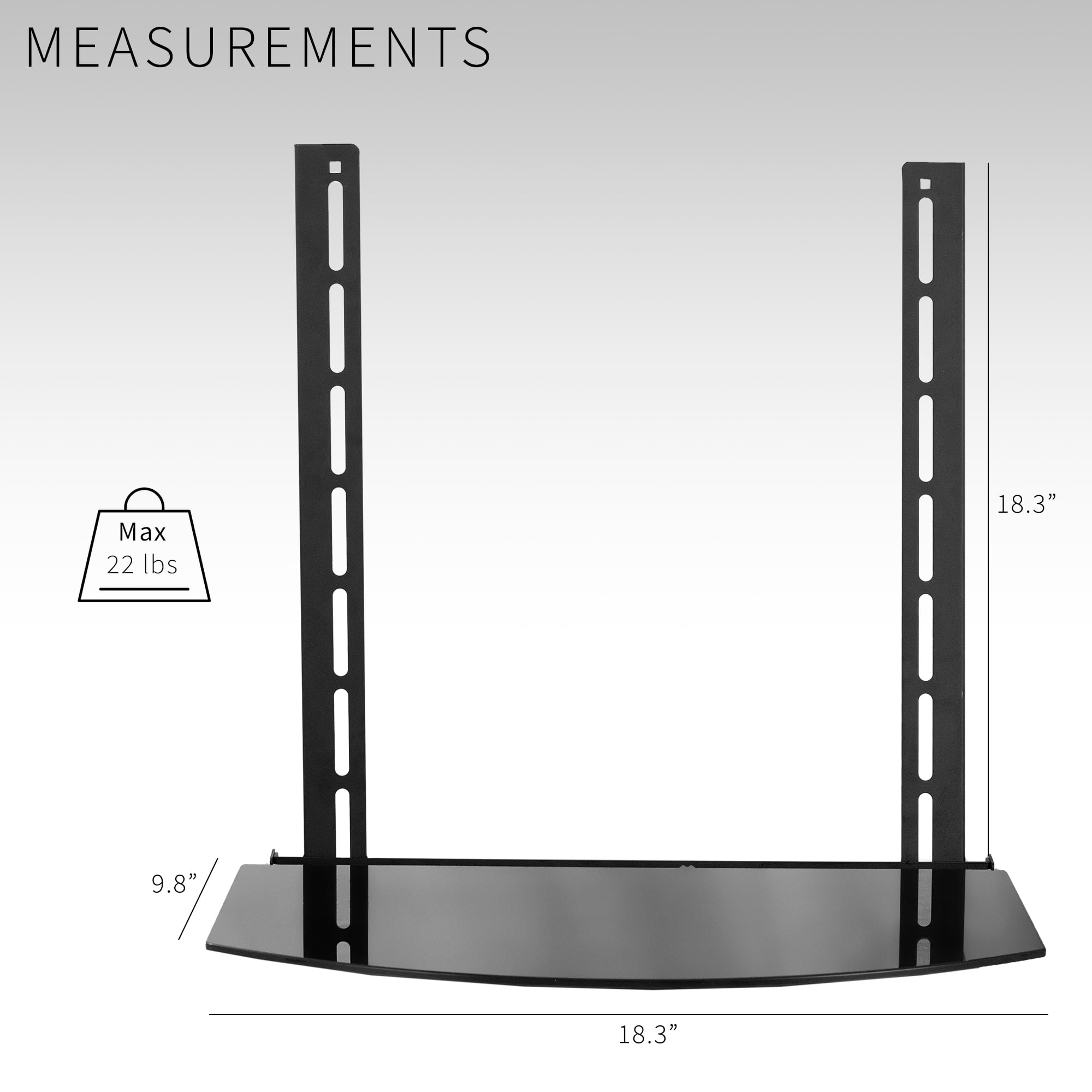 VIVO Under or Above VESA TV Wall Mount Shelving Bracket AV Component Glass Shelf