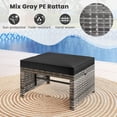 thumbnail image 2 of Gymax 2 Pieces Patio PE Rattan Ottomans with Soft Zippered Cushions for Deck Black, 2 of 9