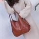 thumbnail image 5 of Bolso de hombro de gran capacidad para mujer, Marrón, 5 of 6