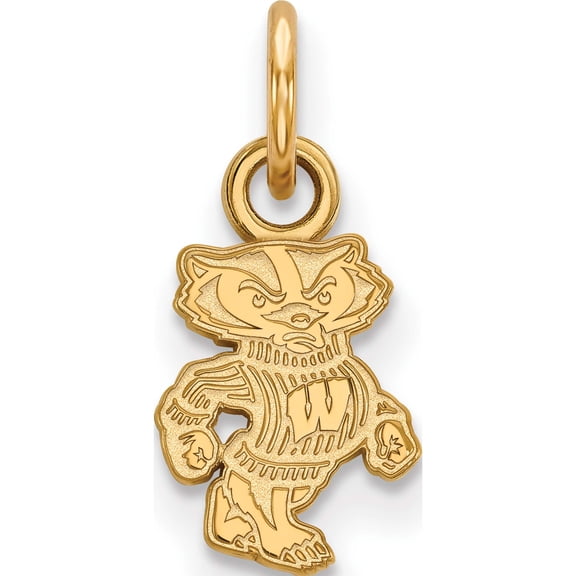 Ss/Gold Plated Sterling Silver With Gp Logoart University Of Wisconsin Xs Pendant (16 X 8) Made In United States gp043uwi