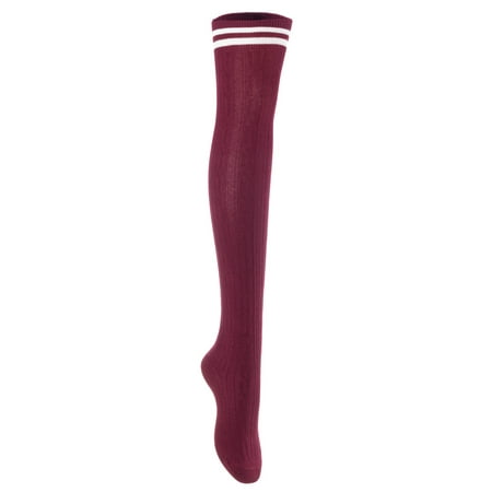

Big Girls Women s 4 Pairs Over Knee High Thigh High Cotton Socks Leg Warmers J1023 Size L/XL(Wine) 4p1c7