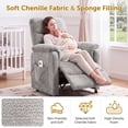 thumbnail image 4 of Dolonm Electric Power Recliner Chair with Side Pocket & Remote, Modern Chenille Nursery Recliner Chair for Living Room, Grey, 4 of 9