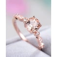 thumbnail image 4 of HeartsAndYou 1.6ct Round Natural Peach Morganite Moissanite Accents Ring 14k SOLID Rose Gold, 4 of 9