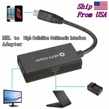 HD TV Adapter  Micro USB To High Definition Multimedia Interface 1080P HD TV Cable Adapter for Android Smart Phone Galaxy S5 S4 (Best High End Android Phone 2019)
