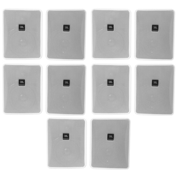 10) JBL Control 25-1-WH 5.25" 30w 70v Commercial Restaurant/Bar Wall Speakers