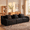 Black, variant on Eyisean 115.3" Teddy Oversized Modular Boneless Sectional Sofa Couch with Ottoman, 3-Seater Deep Seat Cloud Couch with 3 Pillows, No Assembly Required, L Shaped Couches for Living Room, Apartment
