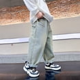 thumbnail image 6 of TBWNWG Baggy Cargo Jeans,Boy's Casual Straight Leg Jeans Loose Denim Pants with Pockets,Size 5-6 Years, 6 of 7