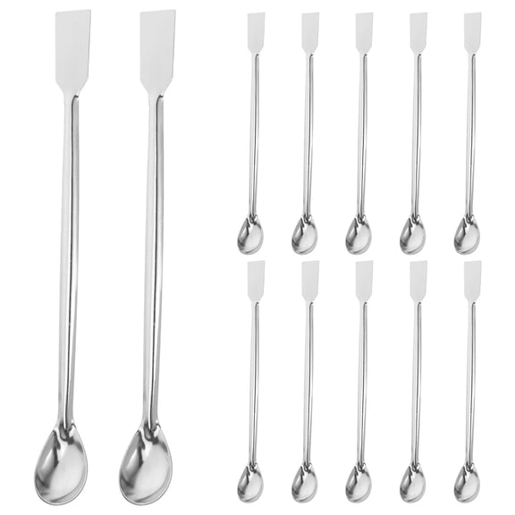 SEWCHICS Set of 12 Stainless Steel Lab Spoons for Sampling and Mixing, Lightweight, Easy to Clean, Finish