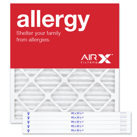 AIRx Filters Allergy 20x22x1 Air Filter MERV 11 AC Furnace Pleated Air Filter Replacement Box of 6, Made in the USA