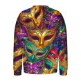 thumbnail image 6 of Aoiroe Women Long Sleeve Crew Neck Tee Tops,Mardi Gras Outfit Boho Graphic Loose Tees Short Sleeve Casual Tops Womens Blouse Casual 3/4 Length Sleeve Boat Neck Basic T-Shirts Green 2XL, 6 of 6