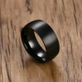 thumbnail image 5 of EOEMY 8mm Men'S Black Stainless Steel Band Matte Finished Wedding Party Ring Size 7-11, 5 of 7
