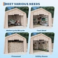 thumbnail image 5 of EastVita 10x15FT Outdoor Portable Storage Shed with Roll-Up Door Vent Khaki, 5 of 7