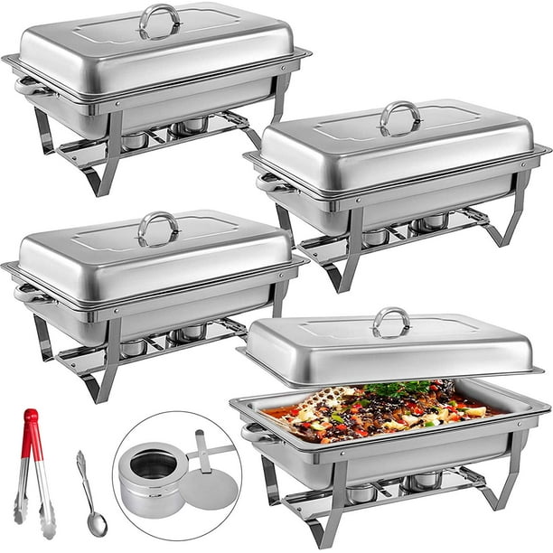 VEVOR Chafing Dish 4 Packs 8 Quart Stainless Steel Chafer Full Size
