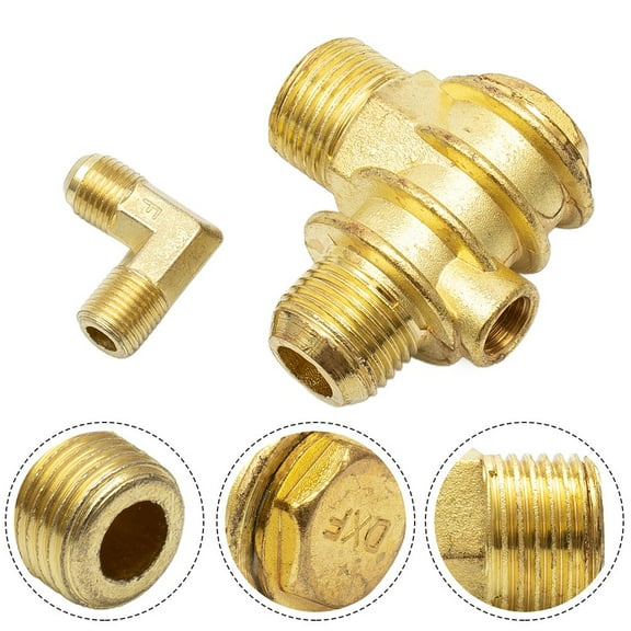 3-Port Check Valve Brass Male-Threaded Workshop Replacement Air Compressor
