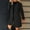 Black, variant on Suede Jacket Women's Solid Casual Thicken Wool Stand Collar Inner Lining Pocket Breasted Pea Mao Coat Gray 3X
