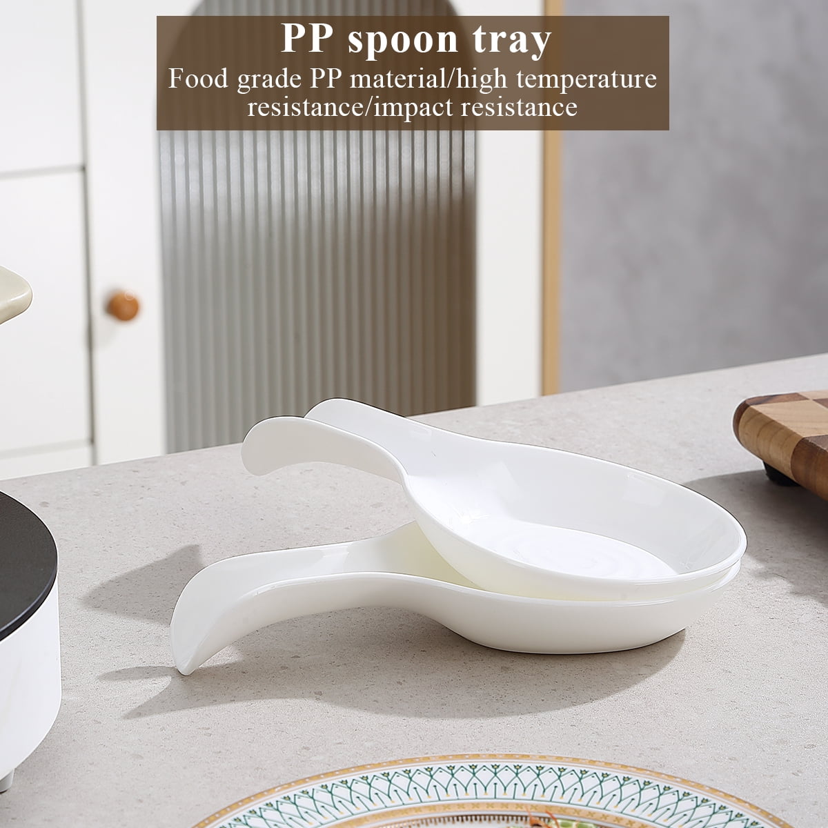 Jeaker Spoon Rest for Stove Top Set of 2, Jeaker Plastic Spoons Holder for Counter Top, Utensil Holder Dishwasher Safe