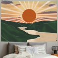 thumbnail image 2 of Boho Mountain Sun Tapestry Boho Sunset Sunrise Abstract Nature Landscape Tapestry Moredn Mid Century Aesthetic Minimalist Tapestry Wall Hanging for Bedroom Living Room Dorm, 2 of 6