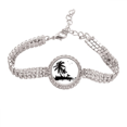 thumbnail image 1 of Pulsera de tobillera de cadena de tenis ilustración patron Beach Coconut Tree joyería de diamantes, 1 of 3