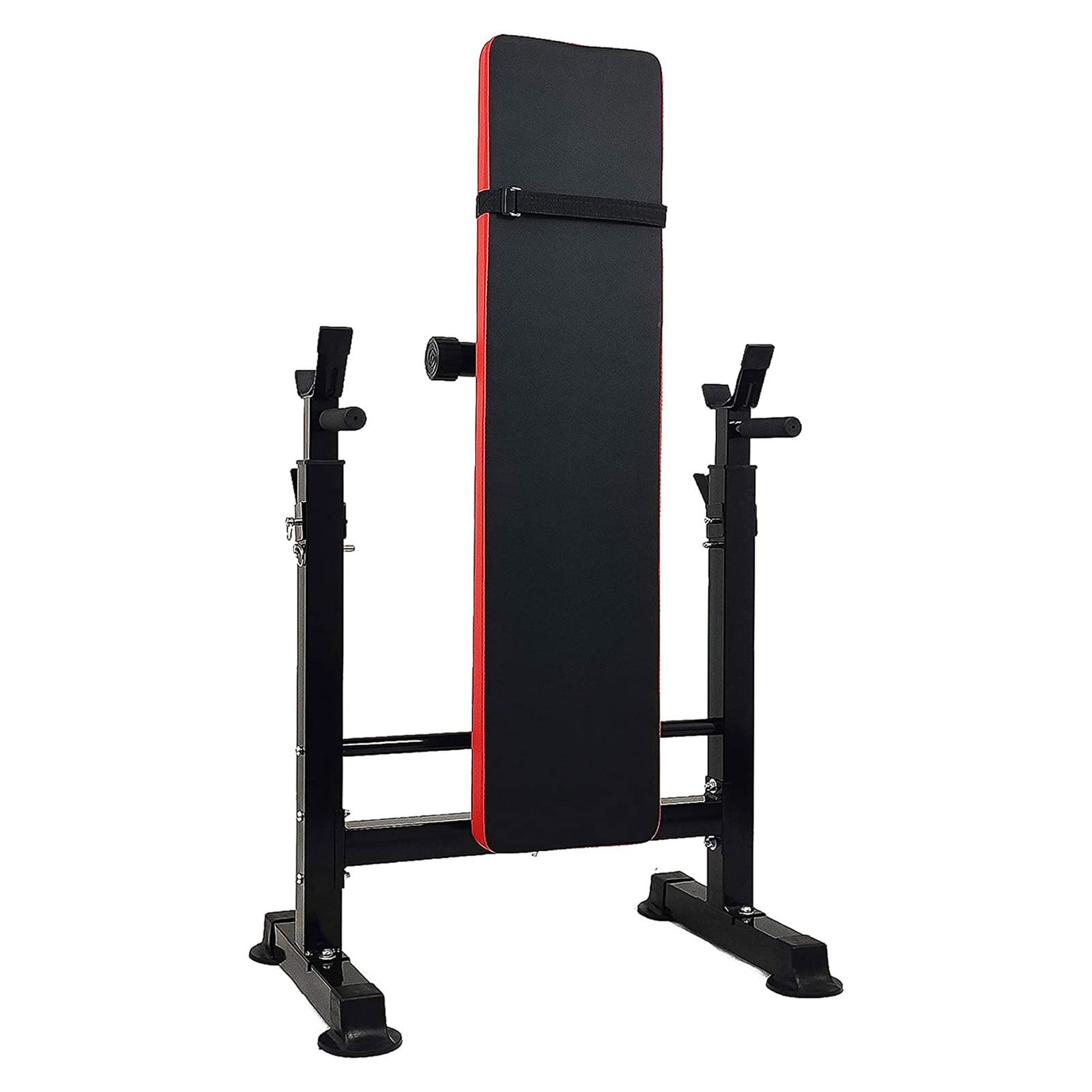 Favory Steel Weight Bench w/ Squat Rack,Foldable Home Gym Equipment for Range of Workouts w/Position Barbell Holder & Adjustable Seat and Recliner