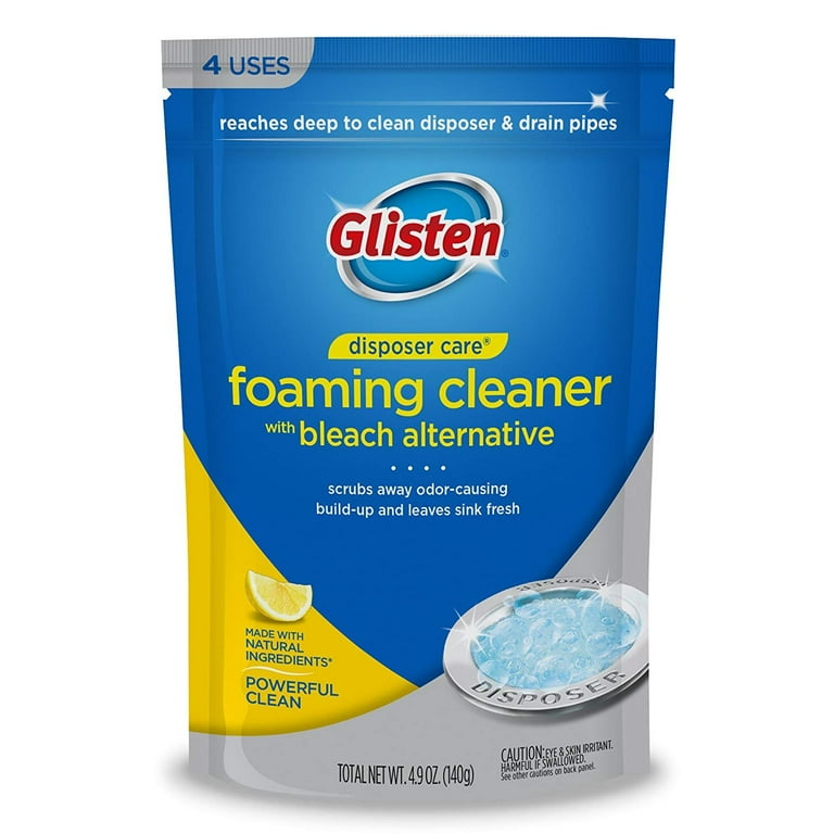 Glisten Disposer Care Foaming Cleaner - 4.9 fl oz (0.2 quart) - 4 / Pack - Deodorize, Anti-septic - White, Blue Glisten Disposer Care Foaming Cleaner - 4.9 fl oz (0.2 quart) - 4 / Pack - Deodorize, Anti-septic - White, Blue