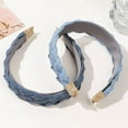 thumbnail image 4 of sunsanly Women Denim Headband Wide Knot Design Wide-Brimmed Hair Hoop Retro Hairband Daily Party Hair Accessories, 4 of 8