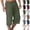 #03 Green, variant on 3/4 Linen Capri Pants for Men Loose Fit Elastic Drawstring Waist Cropped Trousers with Side Pockets Breathable Lightweight Summer Casual Beach Yoga Workout Bottoms, #03 Green, L