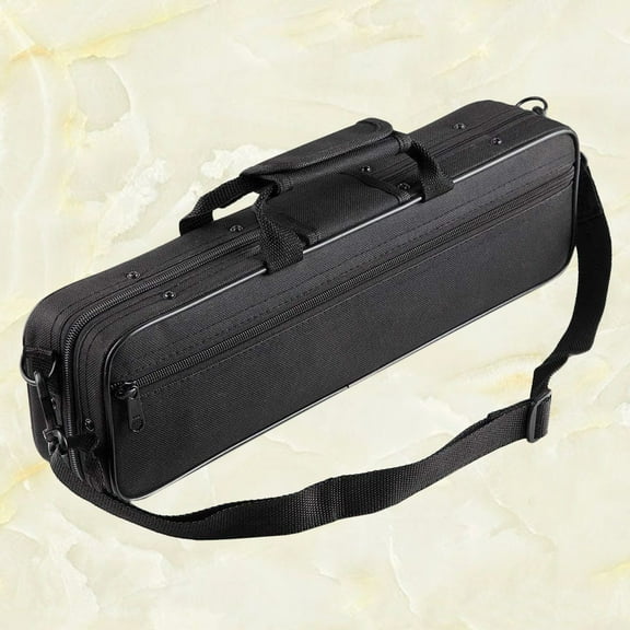 GOOHOCHY Portable Canvas Flute Carry Bag with Shoulder Strap for Safe Storage and Easy Transport Black