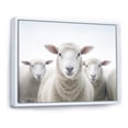 thumbnail image 2 of Designart "Whie Sheeps White Minimalist painting" Animals Floater Framed Canvas Print, 2 of 7