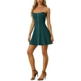thumbnail image 4 of INSPIRE CHIC Robe pour Femme Fermeture Éclair Apparente devant Sans Bretelles Bal Mini Ligne A Robe Tube S Vert Lac, 4 of 6