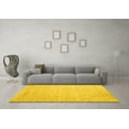 thumbnail image 3 of Ahgly Company Machine Washable Indoor Square Abstract Yellow Contemporary Area Rugs, 8' Square, 3 of 4