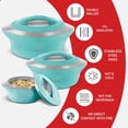thumbnail image 3 of Milton Royal Régulier Casserole Intérieure Isolée en Acier Inoxydable, Ensemble de 3, (830 ml, 1,27 Litres, 1,8 Litres), Bleu / Sans BPA / Qualité Alimentaire / Facile à Transporter / Facile à Ranger / Idéal pour Chapatti / Roti, 3 of 7