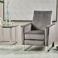 thumbnail image 2 of GDF Studio Pendry Modern Upholstered Pushback Recliner, Gray Fabric and Silver, 2 of 7