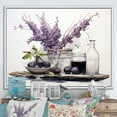 thumbnail image 1 of Designart Minimalism framed wall Art, violet Beige Minimalism Balance And Contrast Pottery , Minimalism Large framed wall art decor, Purple Modern White Framed Wall Art, White Color Frame, 1 of 5