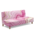 thumbnail image 3 of SCRAWLGOD Marble Print Armless Sofa Cover Dust Proof Decorative Couch Cover Washable Anti Slip Sofa Slipcover with Elastic Bottom, 3 of 9