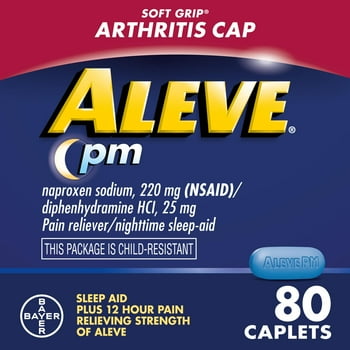 Aleve PM Easy Open Cap Pain Reliever & Nighttime  Aid Cets - 80 Count